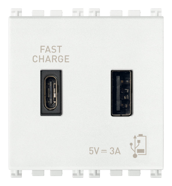 A+C-USB supply unit 5V 3A 2M white