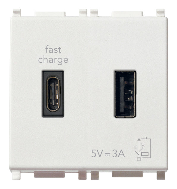 A+C-USB supply unit 5V 3A 2M white