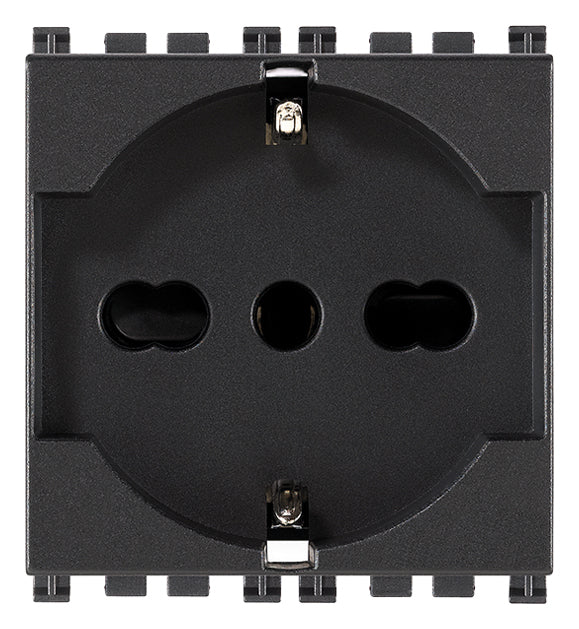 2P+E 16A universal outlet grey