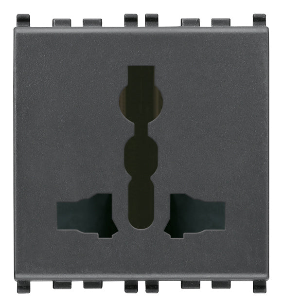 Outlet: Universal, 2P+E, 13A SICURY, 250V, Grey, Eikon