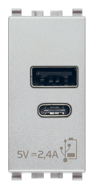Eikon: A+C-USB Supply Unit, 5V, 2.4A, 1 Module, Next