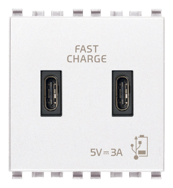 Eikon: C+C-USB Supply Unit, 5V 3A, 2 Module, White