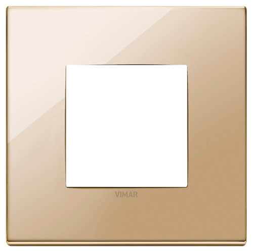 Eikon Exe Square Cover Plate Gold 2 Module