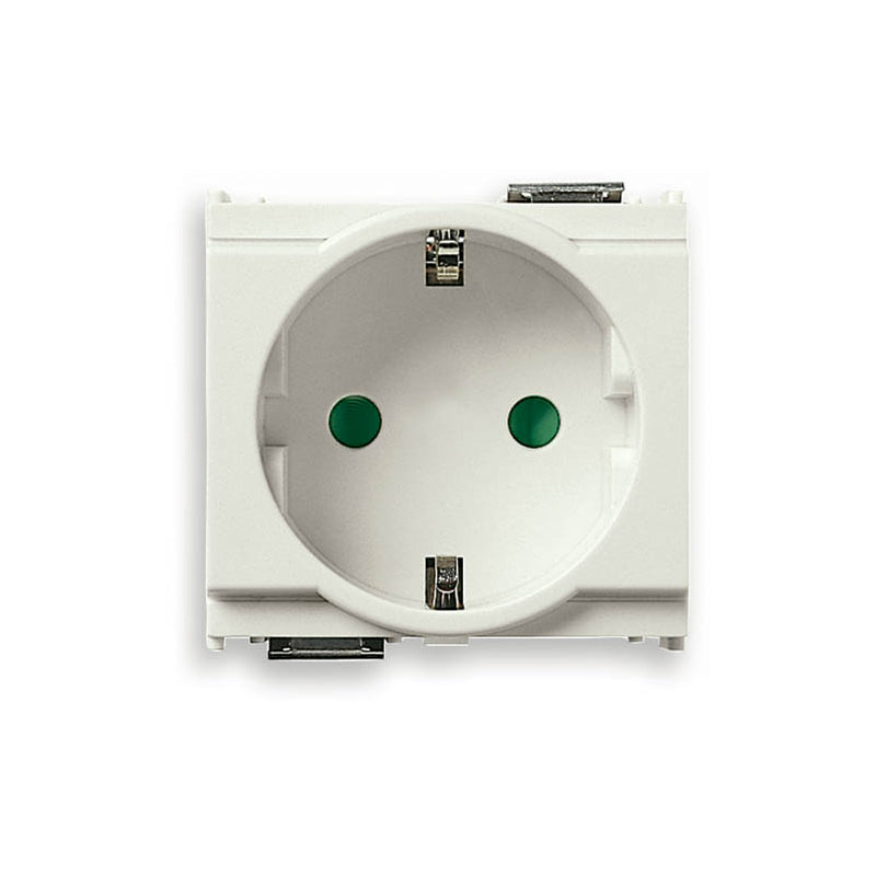 Idea Outlet, German, 2P+E, 16A/250V 2 Modules, SICURY, White