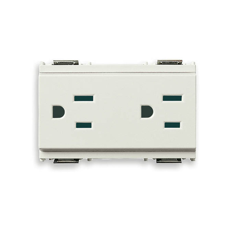 Idea Outlet, USA/Arabian, Duplex, 2P+E, 15A/127V 3 Modules, SICURY, White