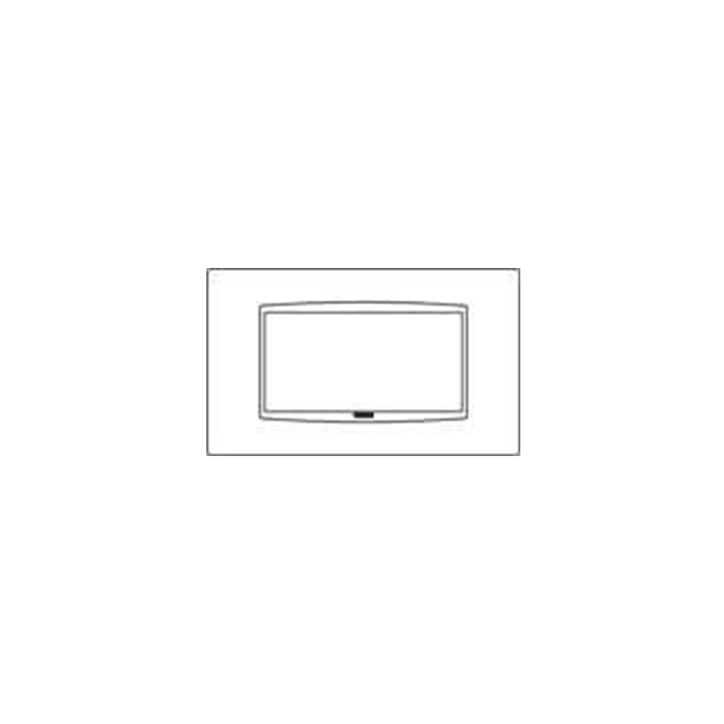Eikon-Total Look Square Cover Plate, Arctic White White Inner Frame, Die-cast, 4 Module