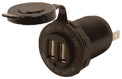 DOUBLE USB POWER SOCKET W/O LIGHT (SEA-DOG LINE)