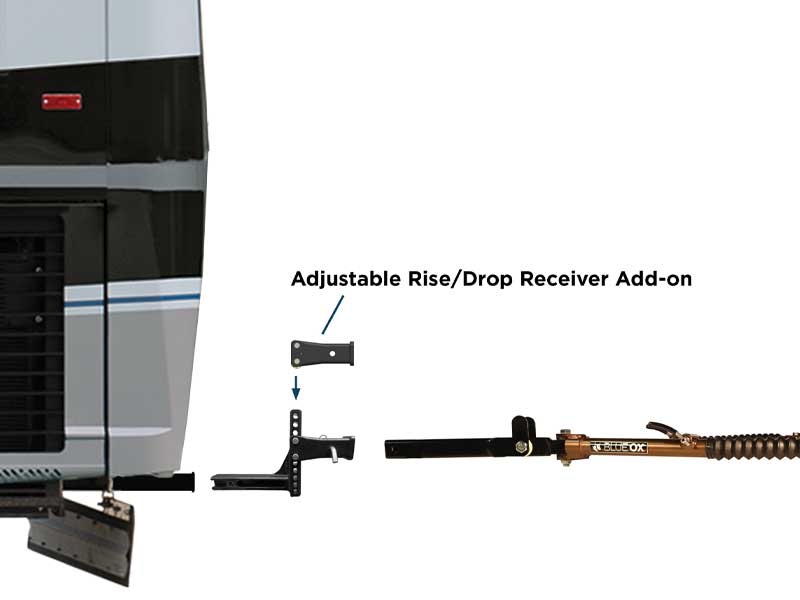KIT, 2" RECEIVER, ADJ. DROP, ADD ON