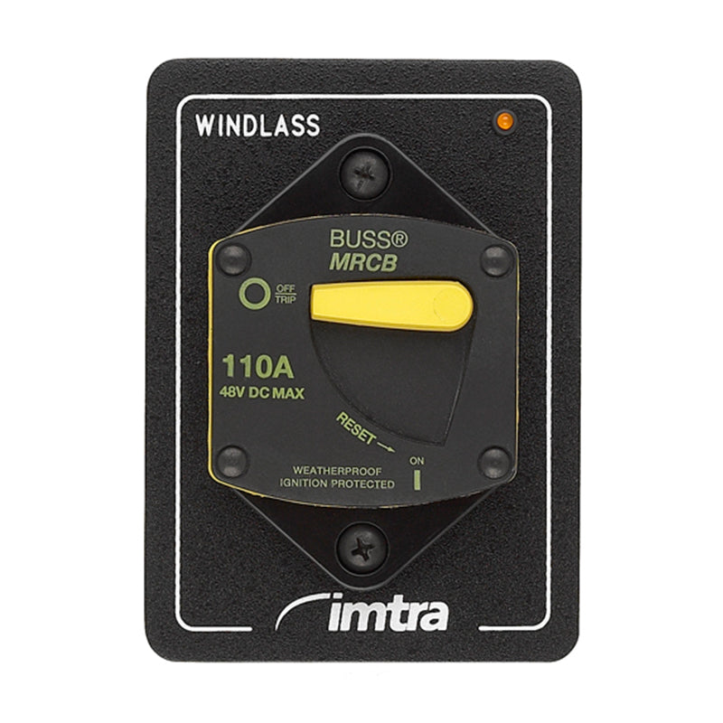 110 Amp Thermal Breaker, Thru-Bulkhead With Panel and 12V LED Indicator Light