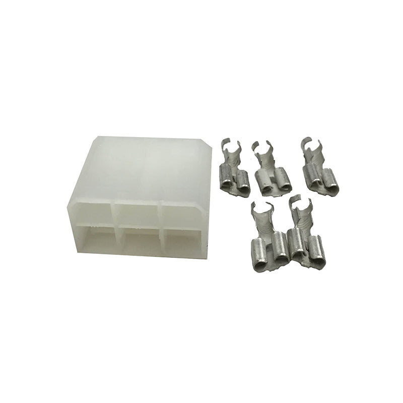Amp connector for Exalto motor, male assembly with female spade terminal