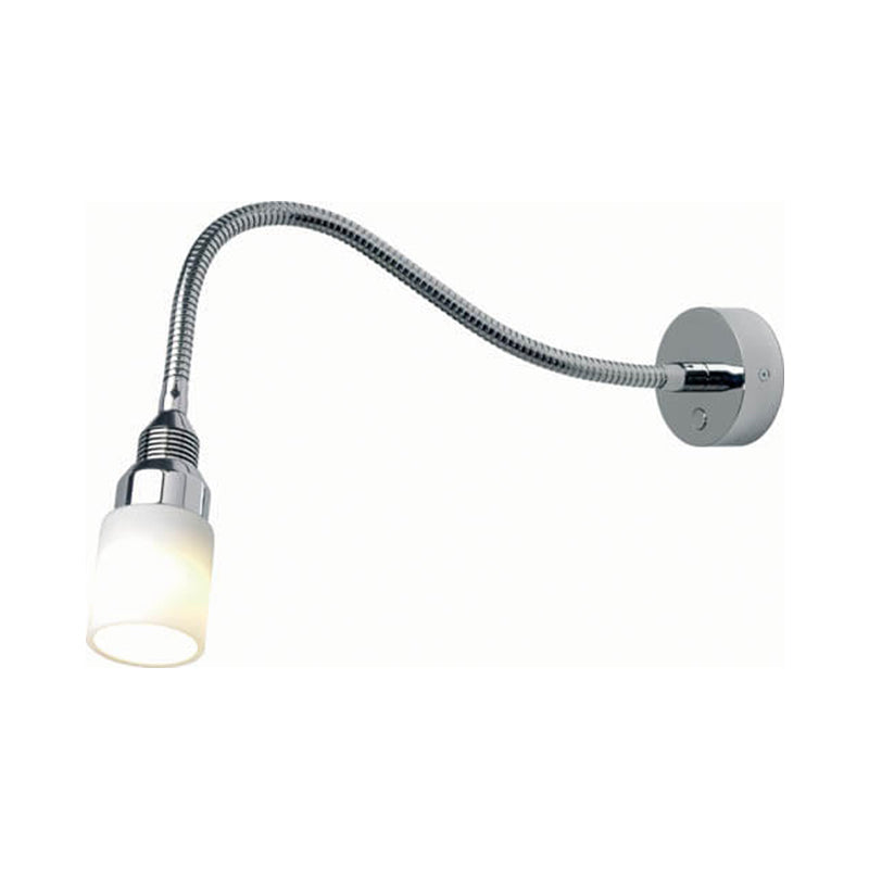 Kiel, Chrome, White Glass Shade, Built-in Dimmer, 10-30VDC