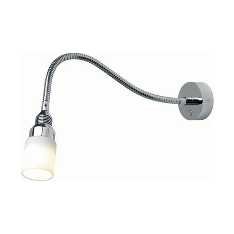 Kiel, Chrome, White Glass Shade, 20" (500mm) Built-in Dimmer, 10-30VDC