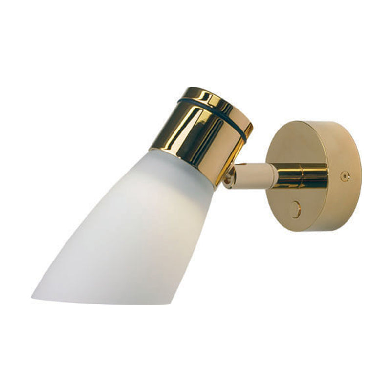 Lassan LED Reading Light, Gold w/White Shade & DIM2WARM (3000-2200K)