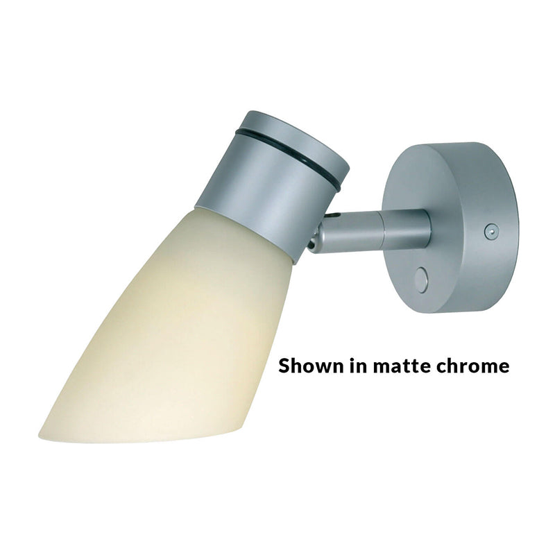 Lassan LED Reading Light, Chrome Plated Brass Integrated Dimmer Switch, 10-30VDC, 4W