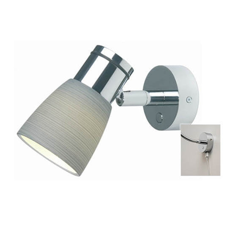 Munich, Chrome w/Titanium Glass Shade & USB, Dimmer, Warm