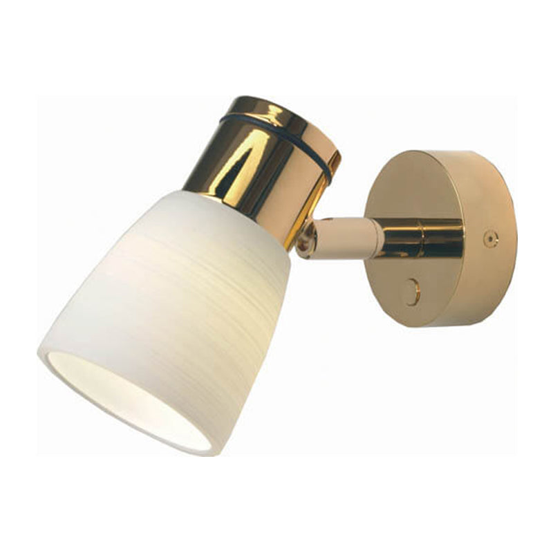 Munich, Gold with White Glass Shade Dimmer, 3 x 1W Warm White LEDs, 10-30VDC