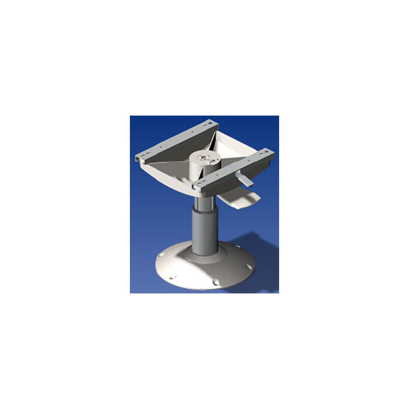 Norsap 1400 Seat Pedestal, 350mm (13.8 in.) Fixed Height, Spring Suspend, Anodized/White Base