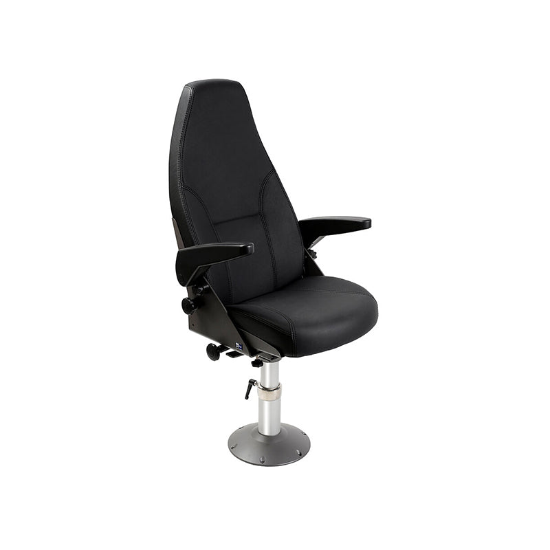 Norsap 800 Helm Chair, Seat Ht 500-600mm, Charcoal Gas Dampened Adj Column, Flange Base, No Footrest