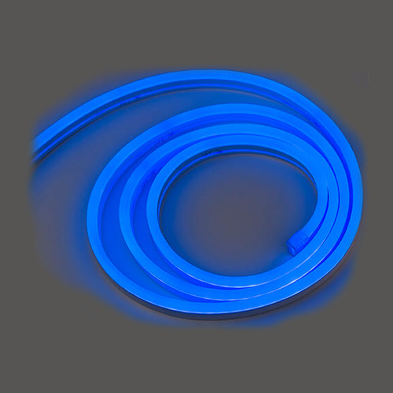 Neon LED Rope Light, Top Emitting, Blue, 120V 5/16"x5/8" UV Resistant PVC, Cuttable Every 19.5"