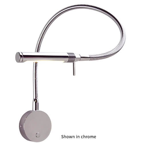 Rugen Reading & Chart LED Flex Light, Gold, 300mm Bulkhead Mounting, Built-in Dimmer, 10-30VDC