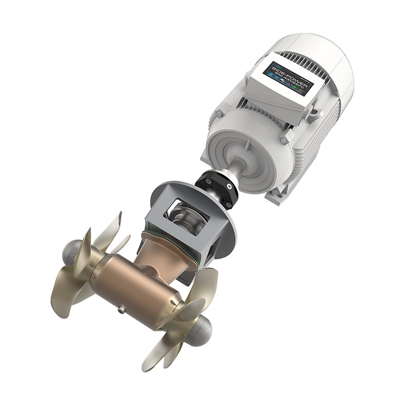 Thruster, AC, 400kg Thrust/300mm tnl, bronze prop 208-240VAC 3-phase input power, Horizontal mount