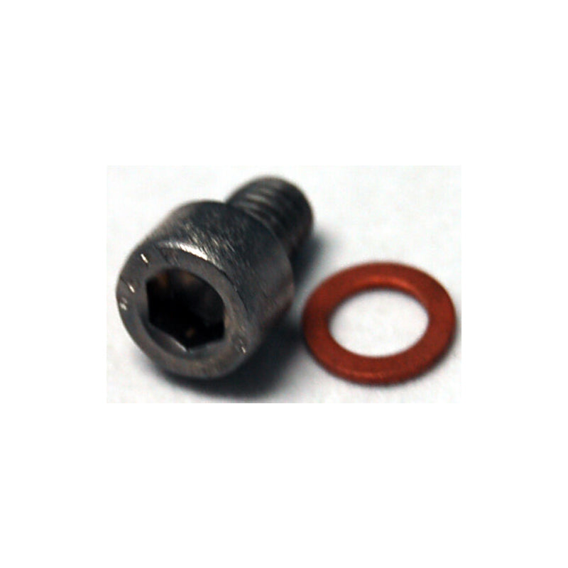 Screw, M6 x 8mm, oil drain for oil fed gear leg used on 185mm tunnel thrusters, includes gasket