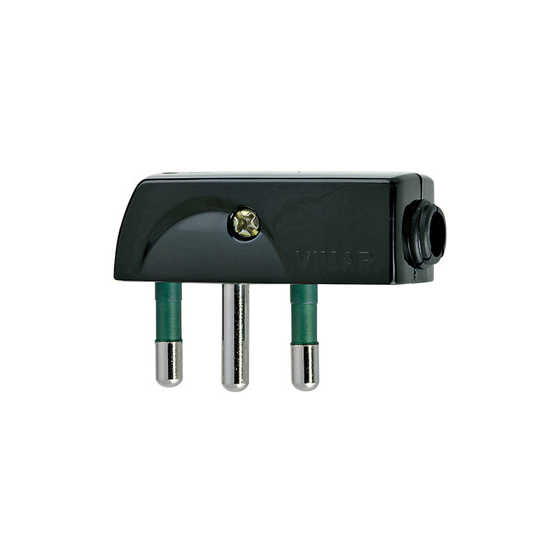 Plug: Italian 2P+E, 16A/250V, S17, Sicury, Black