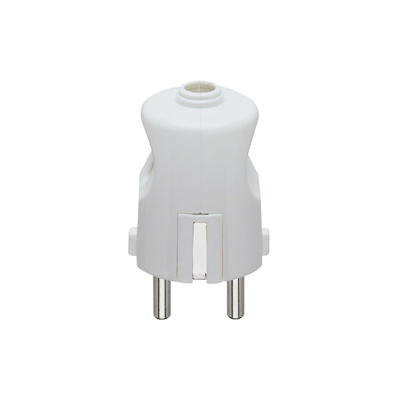 Plug: German Standard, 2P+E, 16A/250V, White, Axial Cable *Surcharge may apply if buying <100*