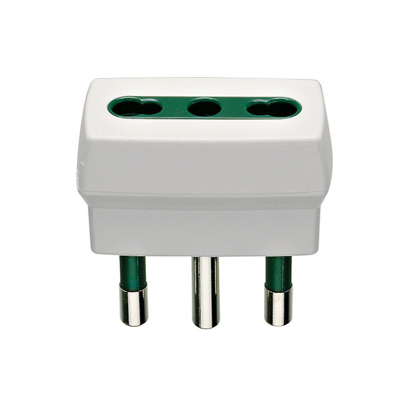 Bpresa Socket Adapter, Italian S17 to Italian P17/11, 2P+E, 16A, Max Load 1500W, White