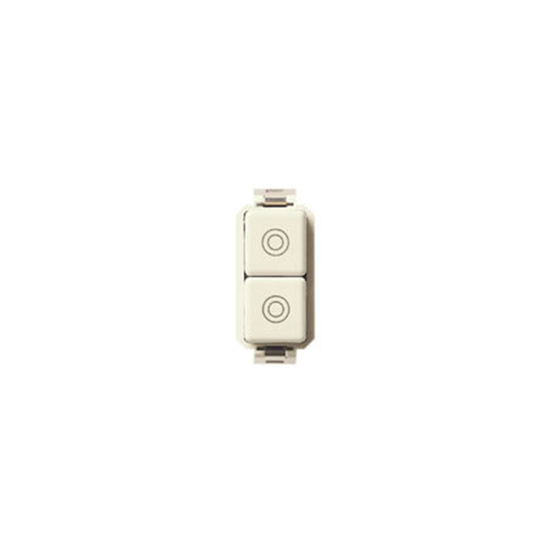 8000 Series, 2 Push Buttons, 1P+1P, Normally Open 10A, 1 Module, White