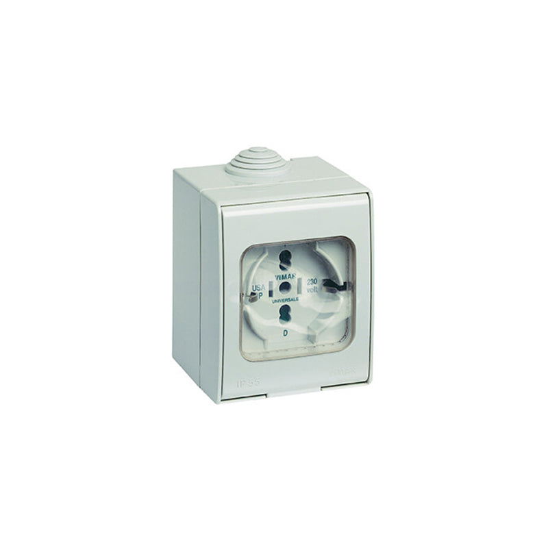 OUTLET: ITALIAN/GERMAN/USA IP55 SURF-MNT 2P+E SICURY WHT