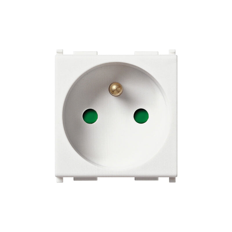 OUTLET: FRENCH, 2P+E, 16A/250V 2M, SICURY, WHITE, PLANA