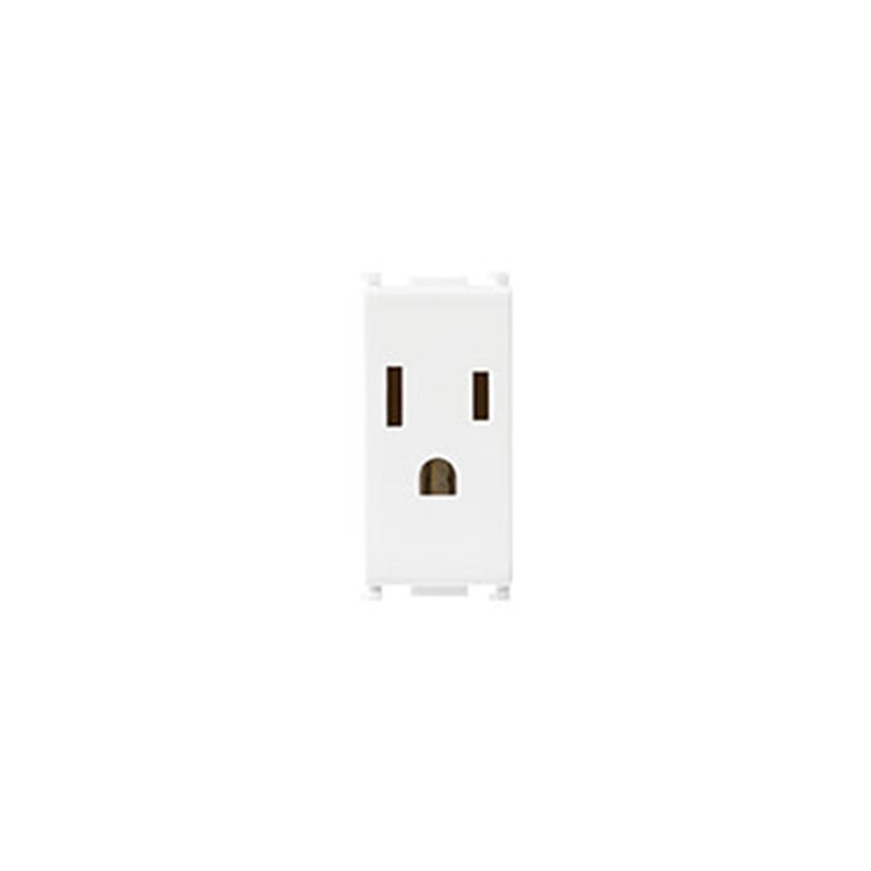 OUTLET: USA/SASO 2P+E 15A/127V WHITE, PLANA