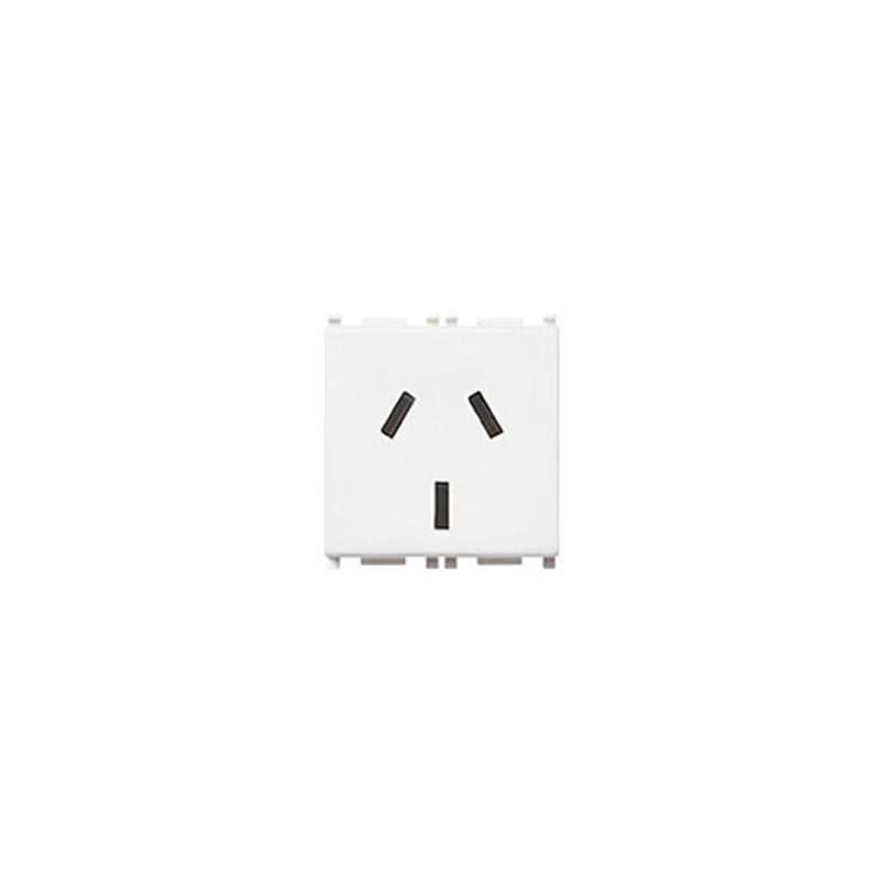 OUTLET: ARGENTINIAN,2P+E,20A, 250V, 2M, SICURY, WHITE, PLANA