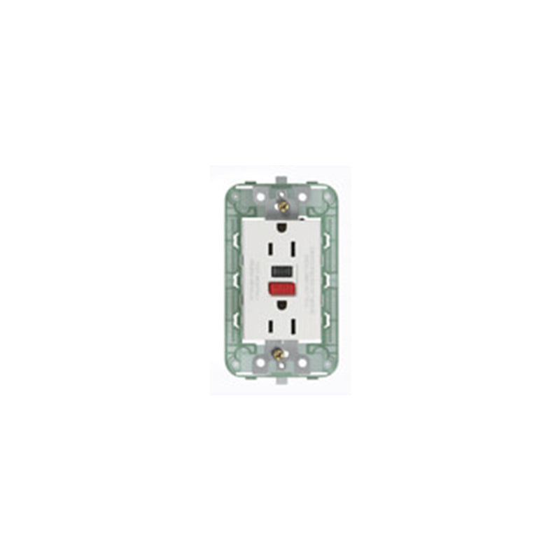 OUTLET: USA DUPLEX, GFCI, 2P+E 15A/125V 3M W/GRID WHITE PLANA