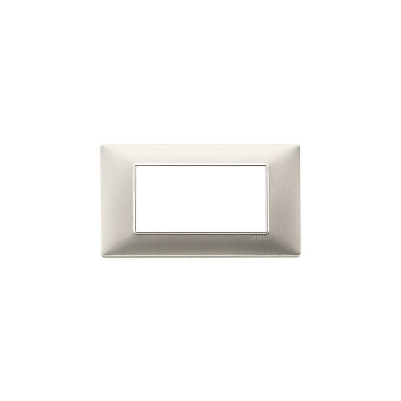 Cover Plate, Technopolymer, Matte Nickel, 4 Module Plana Series
