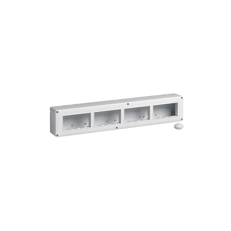 Isoset Series Surface Mount Box, 4+4+4+4 Module For Eikon and Plana Series, IP40, Grey