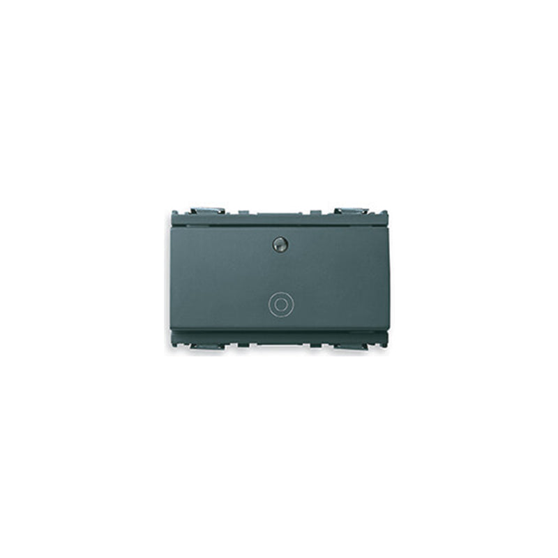 Idea Momentary Switch, 1P1T (NO), 10A, Illuminated with General Symbol, Grey, 3 Module