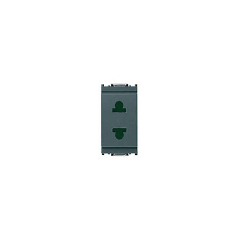 Idea Outlet, Euro-American, 2P, 10A/250V, Sicury 1 Module, Grey