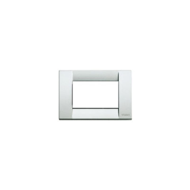 Idea Square Cover Plate, Die-Cast Metal Matte Silver 21, 3 Modules