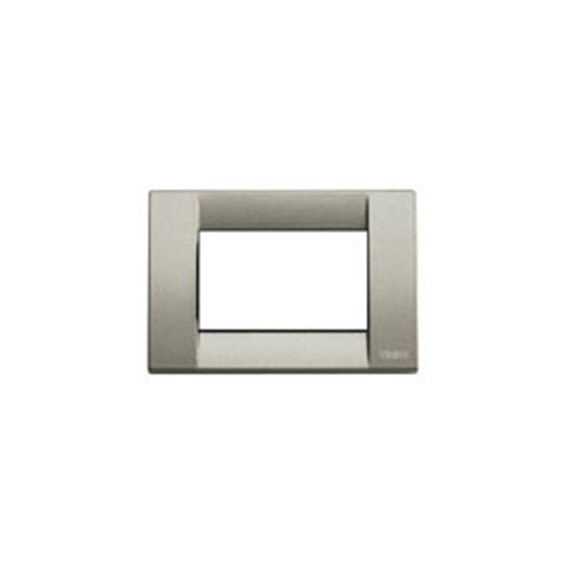 Idea Square Cover Plate, Die-Cast Metal Matte Titanium 24, 3 Modules