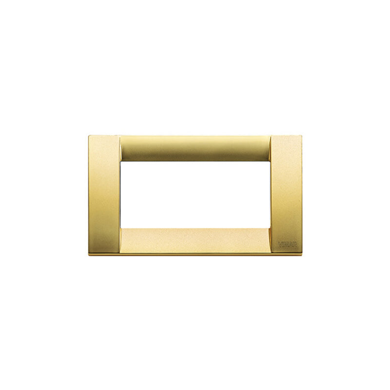 Idea Square Cover Plate, Matte Gold 33 Die-Cast Metal, 4 Module