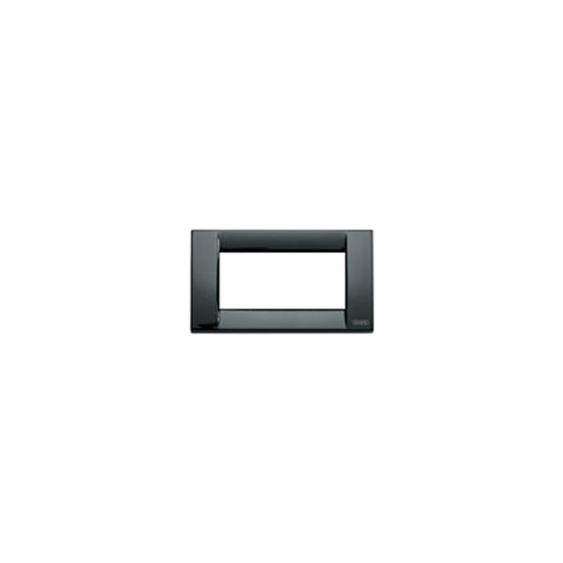 Idea Square Cover Plate, Die-Cast Metal Black 11, 4 Modules