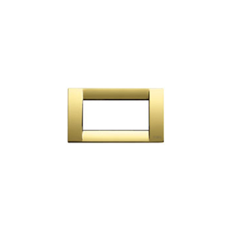 Idea Square Cover Plate, Die-Cast Metal Polished Gold 32, 4 Modules