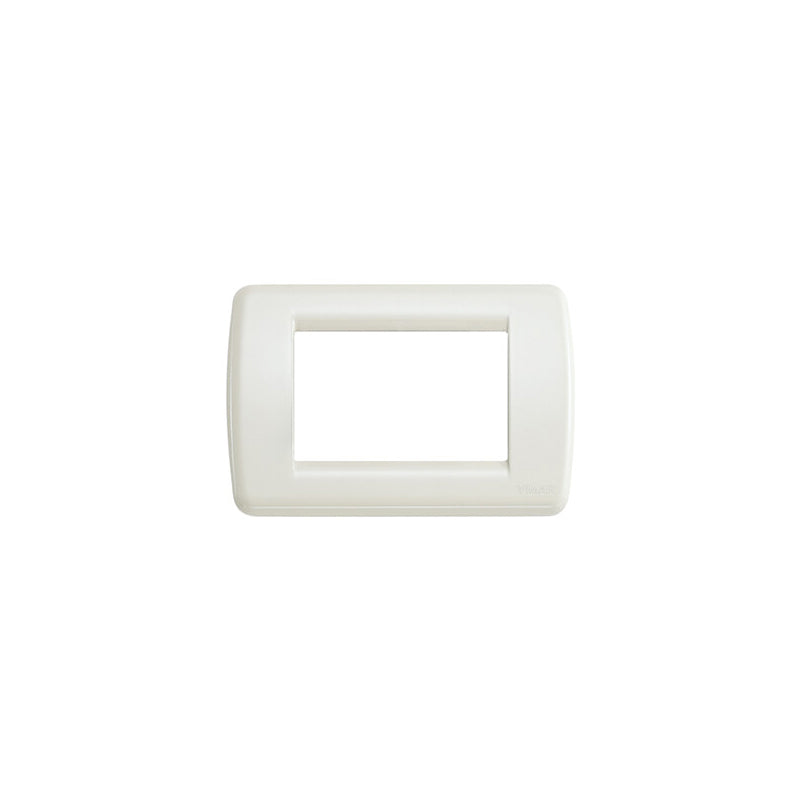 Plate: Die Cast Metal, Ivory, 3 Module, Round, Idea Series