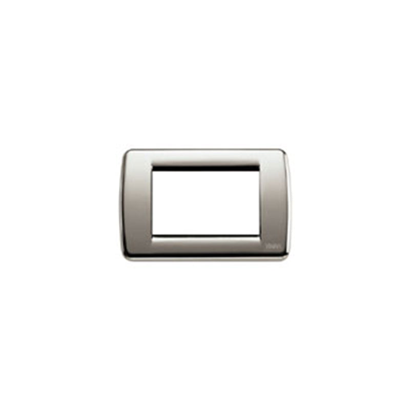 Idea Round Cover Plate, Die-Cast Metal Brushed Nickel 34, 3 Modules