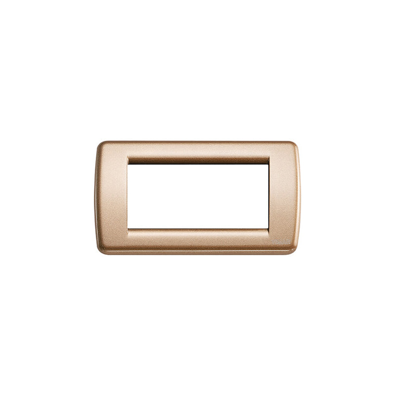 Idea Cover Plate, Diecast Metal, Metallic Bronze, 4 Module, Round