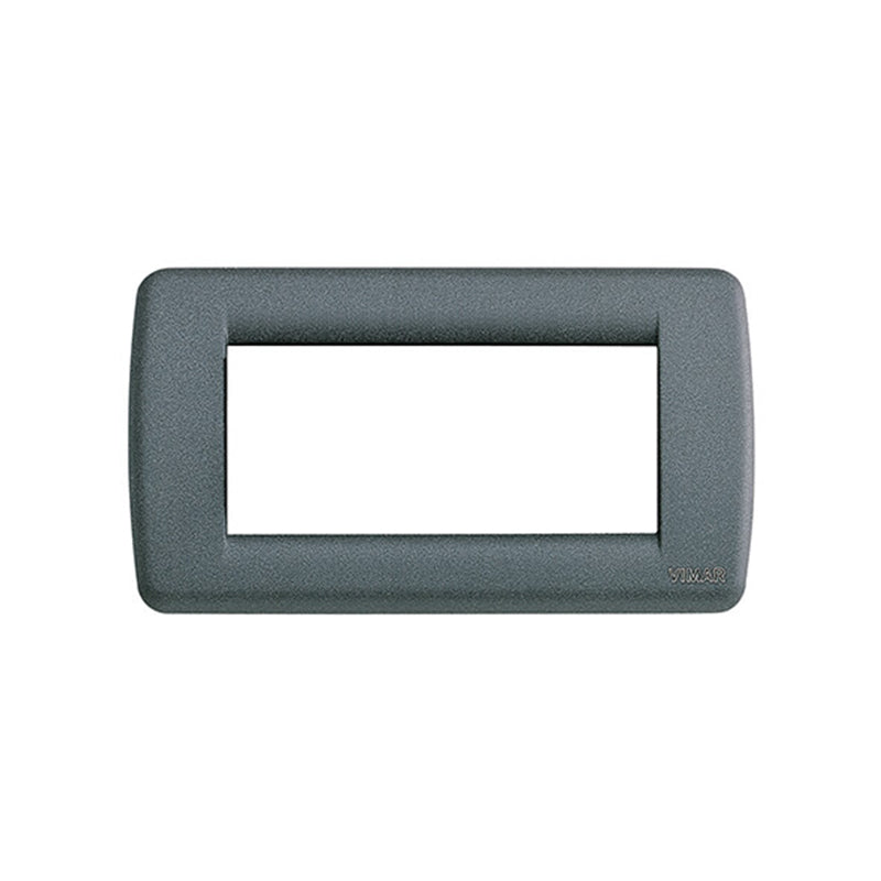 Idea Round Cover Plate, Slate Grey Die-Cast Metal, 4 Module