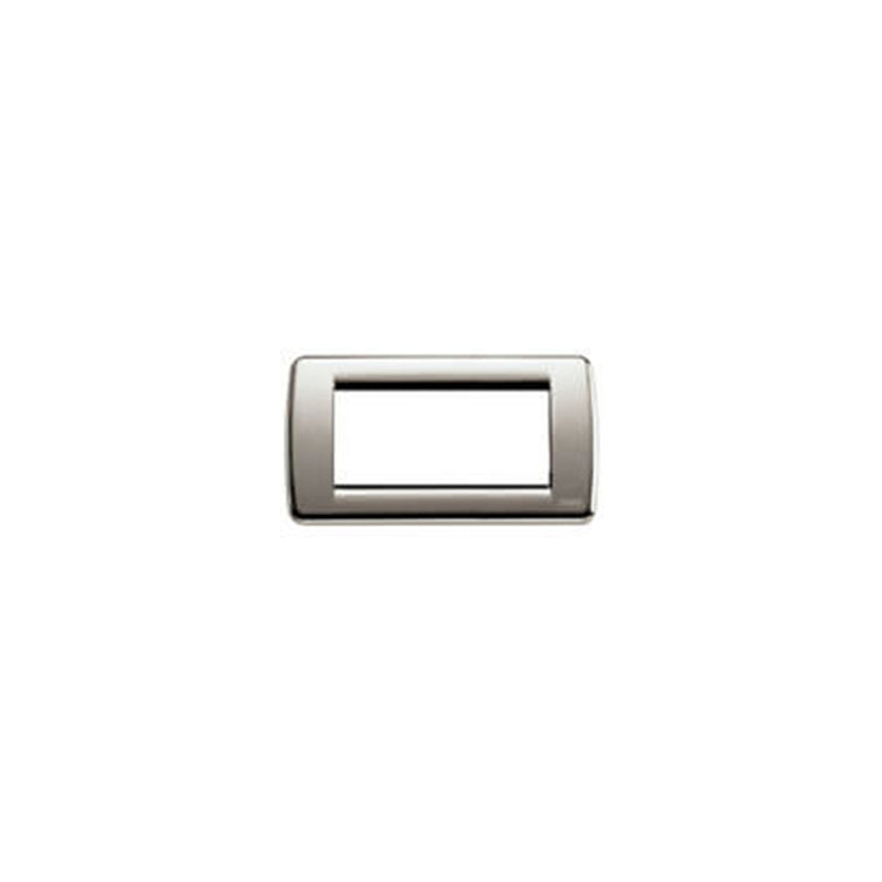 Idea Round Cover Plate, Die-Cast Metal Brushed Nickel 34, 4 Modules
