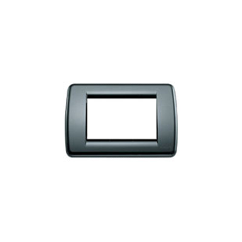 Idea Round Cover Plate, Technopolymer Graphite Grey 15, 3 Modules